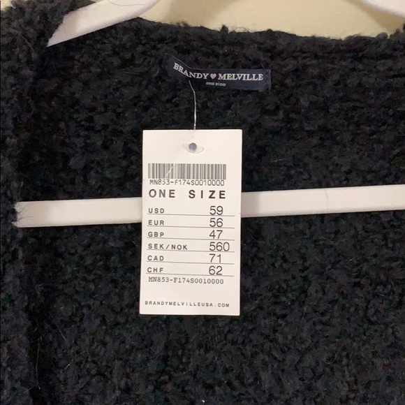 Brandy❤︎Melville fuzzy open front hooded cardigan - Picture 5 of 5